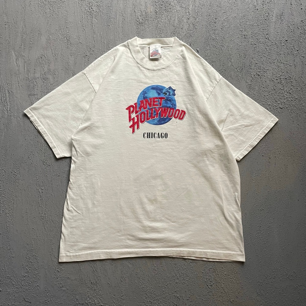 Vintage‎ Chicago Planet Hollywood T-Shirt Mens X-Large White 1990s  Graphic Tee